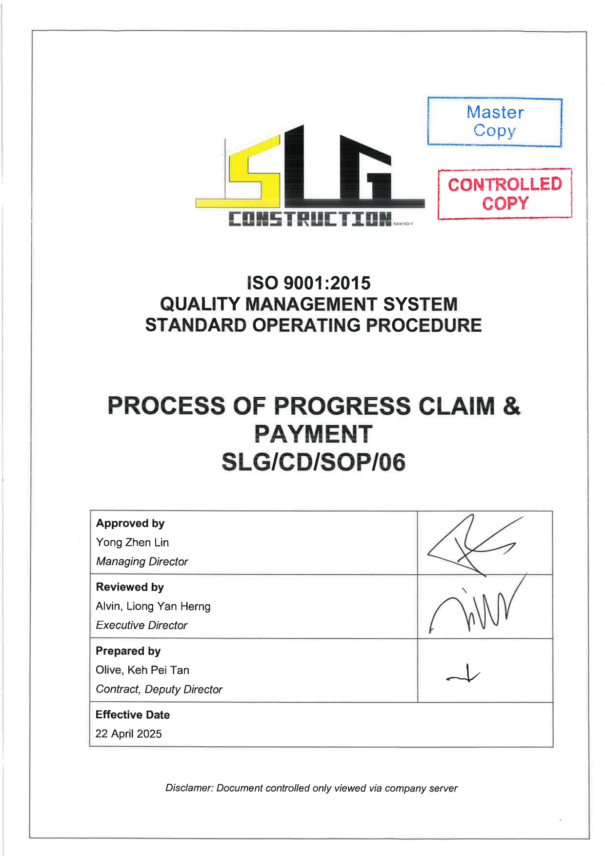 SLG-PRO-SOP Page 1